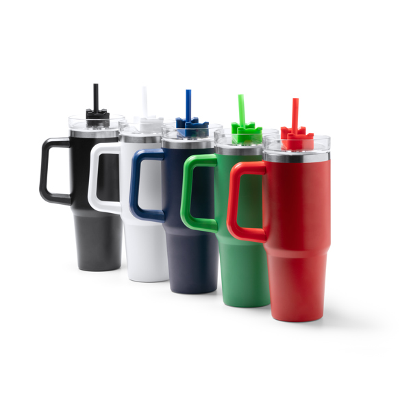 Mug avec couvercle et paille 870 ml