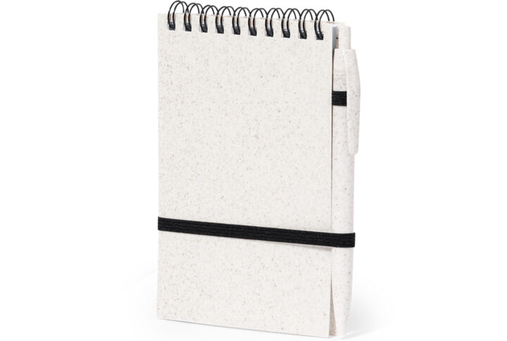 Bloc-notes A6 + stylo en paille de blé recyclées