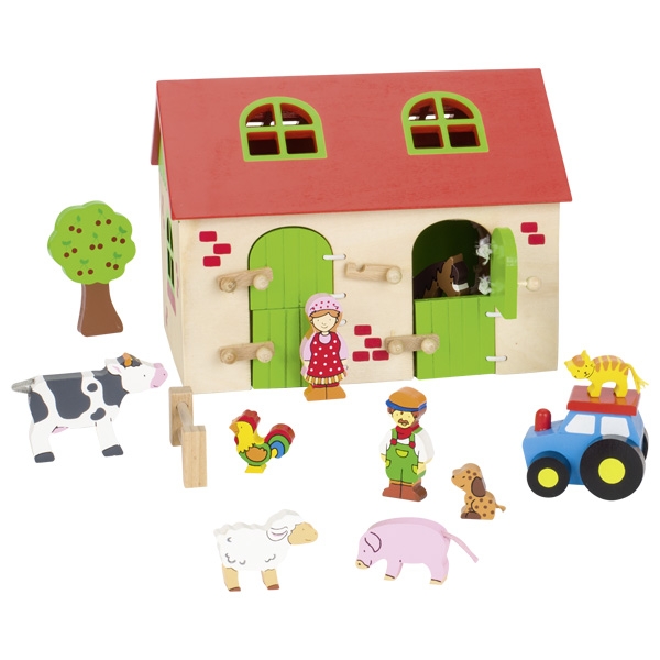 58497-Ferme avec 13 accessoires en bois 58497-Ferme avec 13 accessoires en bois