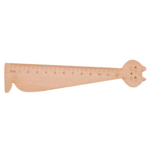Règle de 12 cm en bois forme chat