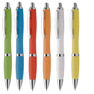 Stylo à bille en paille de blé 6 coloris