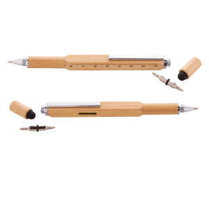 Stylo multifonctions en bois de bambou