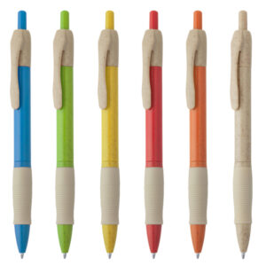 Stylo à bille en paille de blé 6 coloris