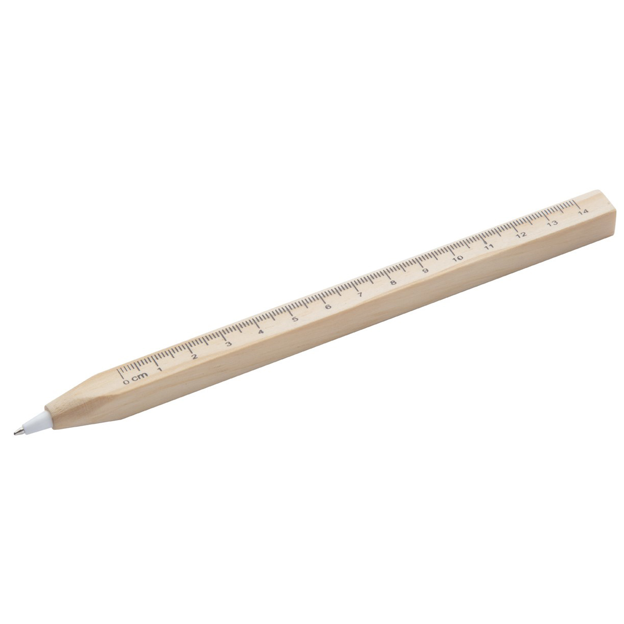 Stylo à bille en bois avec règle Stylo à bille en bois avec règle