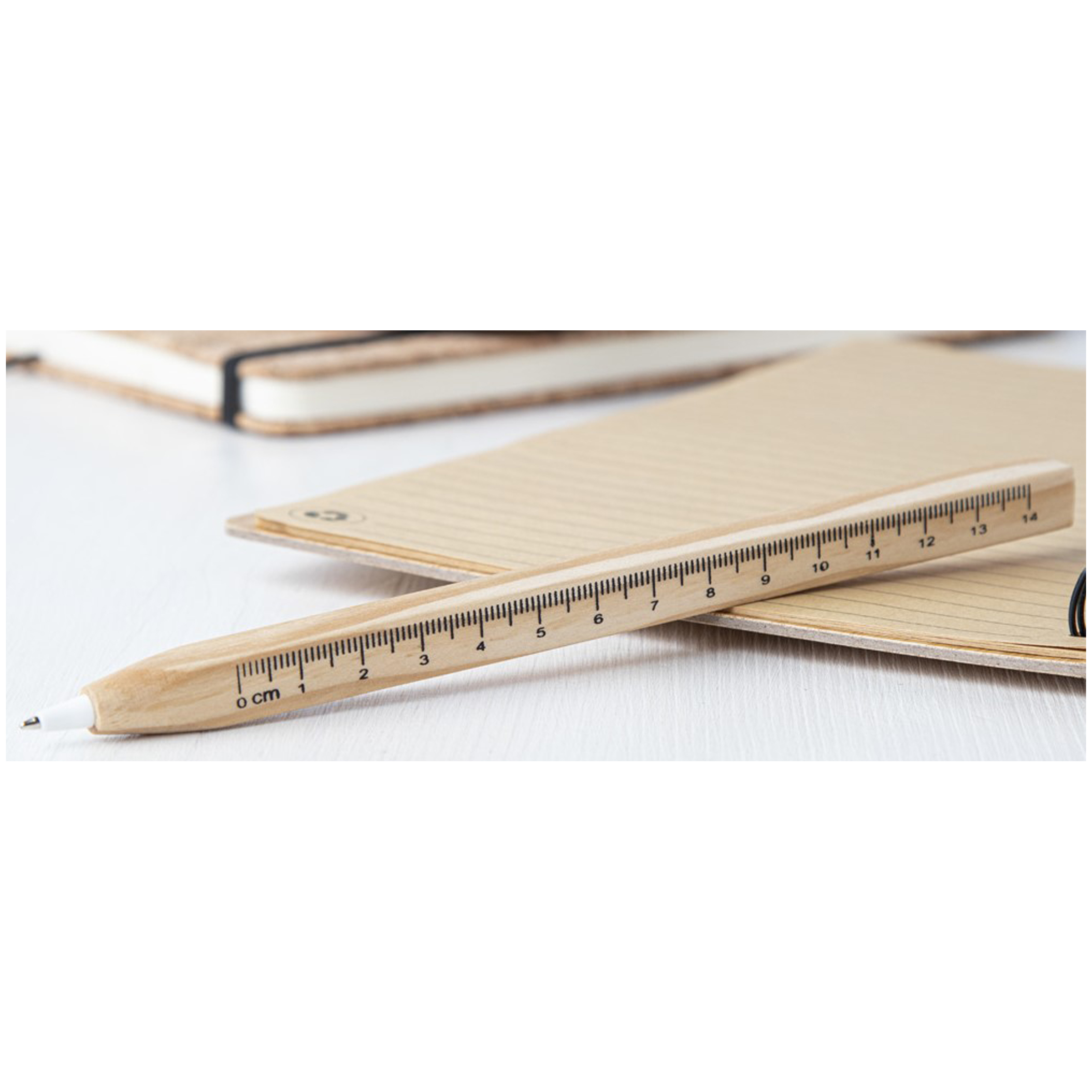 810429-Stylo à bille en bois avec règle 810429-Stylo à bille en bois avec règle