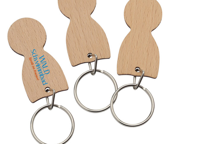 Porte-clés jeton bois