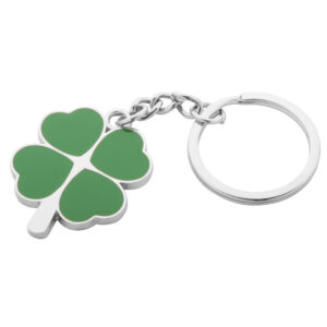 Porte-clés trèfle à 4 feuilles métal
