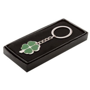 Porte-clés trèfle à 4 feuilles métal