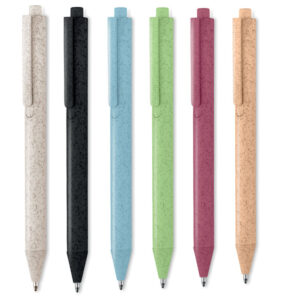 Stylo à bille en paille de blé 6 coloris