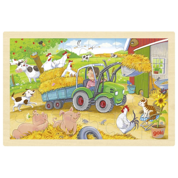 Puzzle tracteur à la ferme