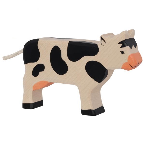 Figurine de vache en bois