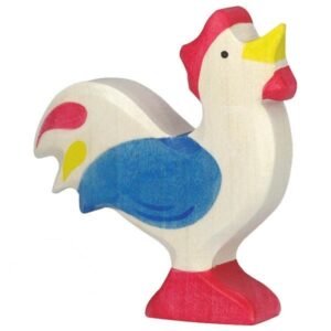 Figurine de coq en bois