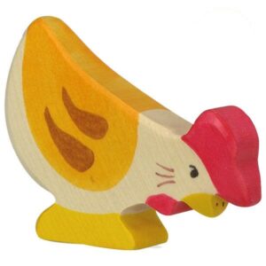 Figurine de poule en bois