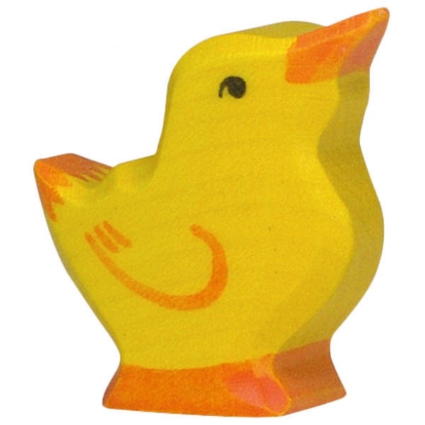 Figurine de poussin en bois