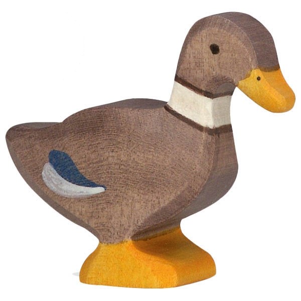 Figurine de canard bois