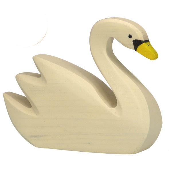 Figurine de cygne en bois