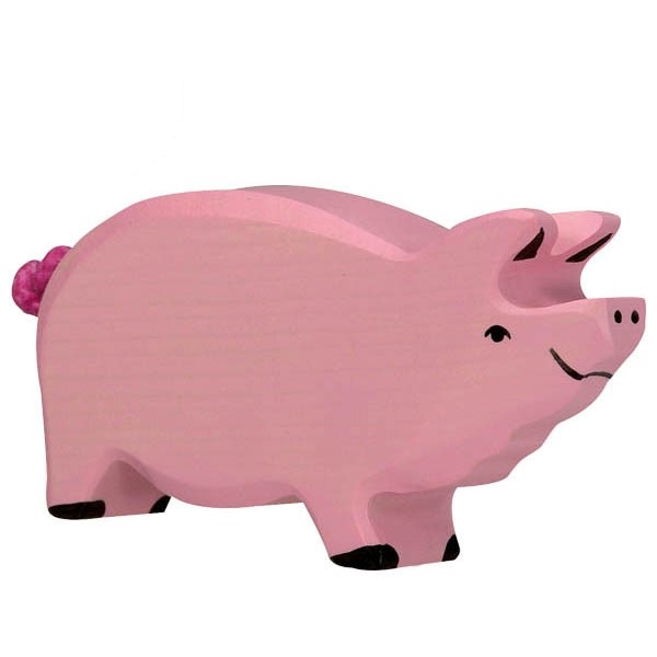 Figurine de cochon bois