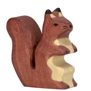 Figurine d'écureuil en bois
