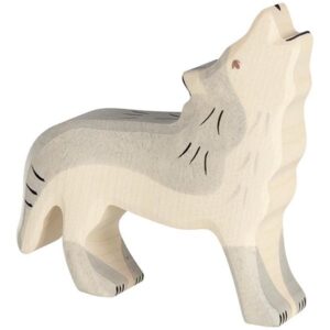 Figurine de loup en bois