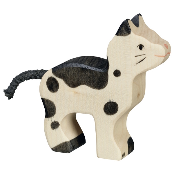 Figurine de chat en bois