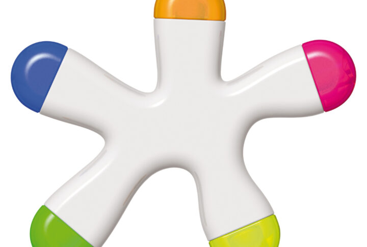 5 surligneurs en forme d'étoile