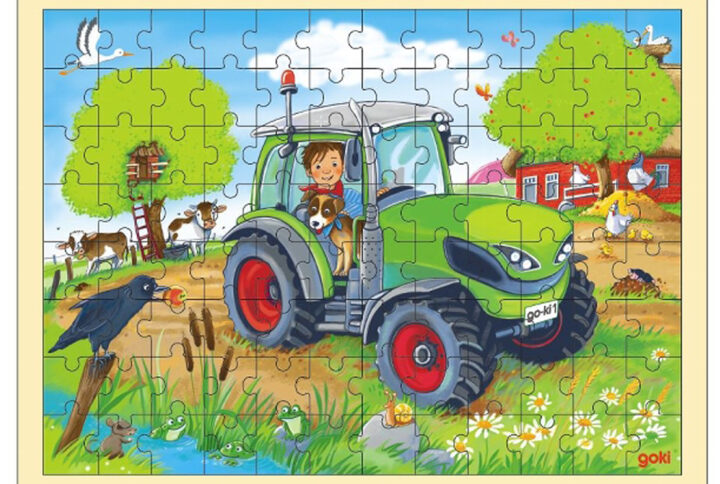 Puzzle tracteur au champ x 96 pièces