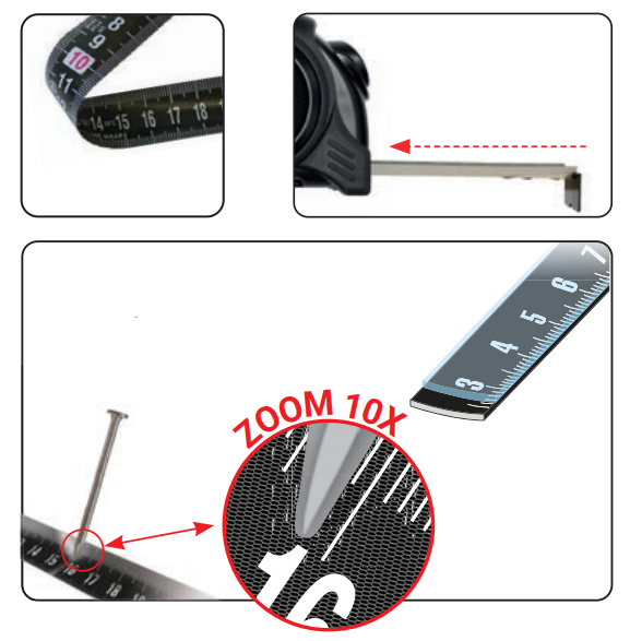 Mètre-ruban 3 m avec graduation recto/verso Mètre-ruban 3 m avec graduation recto/verso